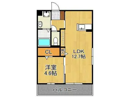 D-ROOM KASUMI(1LDK/2階)の間取り写真