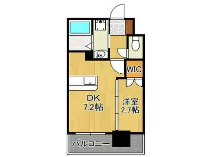 コンダクトレジデンスKONYA(1DK/8階)の間取り写真