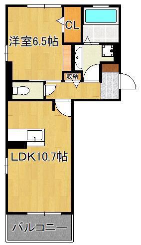  D-ROOM柳町(1LDK/3階)の間取り写真