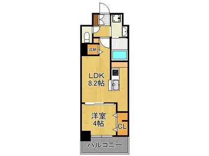LEGEND紺屋町(1LDK/6階)の間取り写真