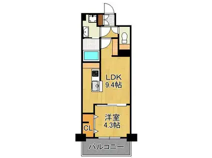 LEGEND紺屋町(1LDK/10階)の間取り写真