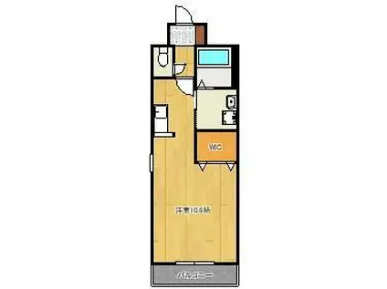 プランドール風の橋東(ワンルーム/3階)の間取り写真