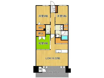 アーティックス門司ヘリテイジ 1807号(3LDK/18階)の間取り写真