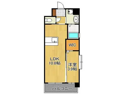 グランジャー小倉(1LDK/8階)の間取り写真