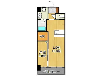 グランジャー小倉(1LDK/8階)の間取り写真