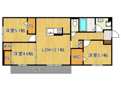 アヴニール藤松(3LDK/3階)の間取り写真