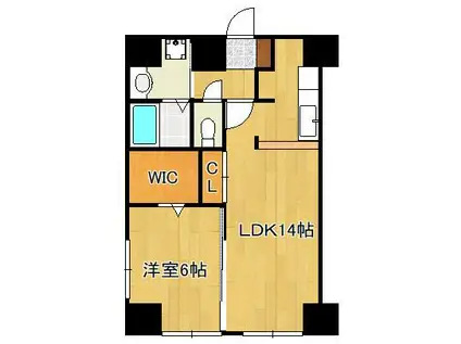 LA FELIZ魚町(1LDK/14階)の間取り写真