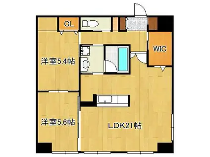 LA FELIZ魚町(2LDK/14階)の間取り写真