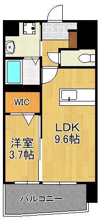 MID TERRACE(1LDK/4階)の間取り写真