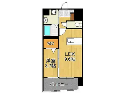 MID TERRACE(1LDK/6階)の間取り写真