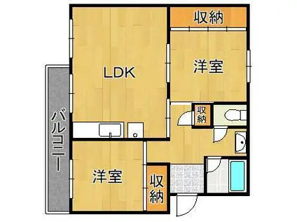 富野サンコーポ101(2LDK/1階)の間取り写真