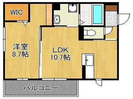 SHIZUKA 大里(1LDK/2階)の間取り写真