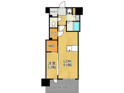 サンレリウス小倉駅南(1LDK/2階)の間取り写真