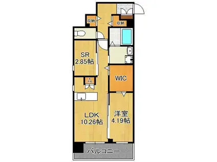 ALISS堺町(1SLDK/2階)の間取り写真
