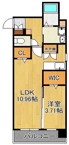 ALISS堺町(1LDK/3階)の間取り写真