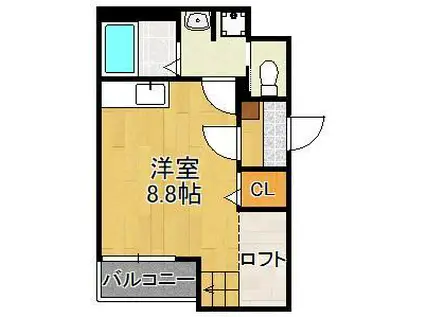 CLAN ONE(ワンルーム/1階)の間取り写真