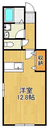 エクシヴ上富野(ワンルーム/1階)の間取り写真