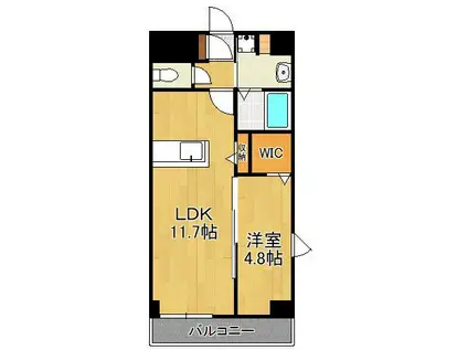 レジェンド紺屋町2(1LDK/4階)の間取り写真