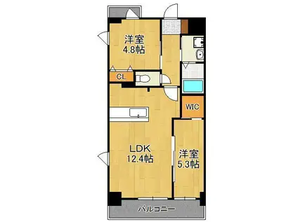 MDI VISTA MARE門司駅前(2LDK/8階)の間取り写真