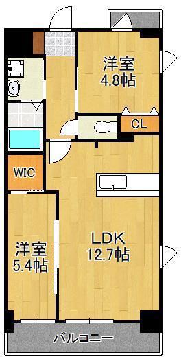MDI VISTA MARE門司駅前(2LDK/6階)の間取り写真
