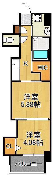 ウイングス門司駅前(2K/11階)の間取り写真