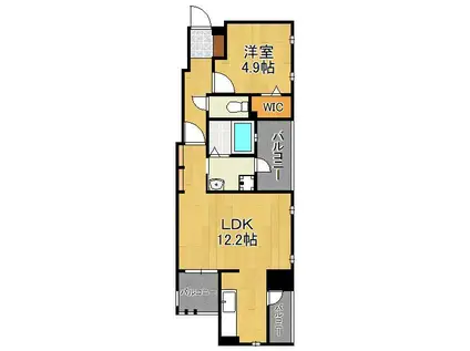 ラフィーネ香春口(1LDK/7階)の間取り写真