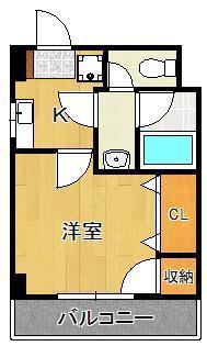 コテージ東門司(1K/2階)の間取り写真