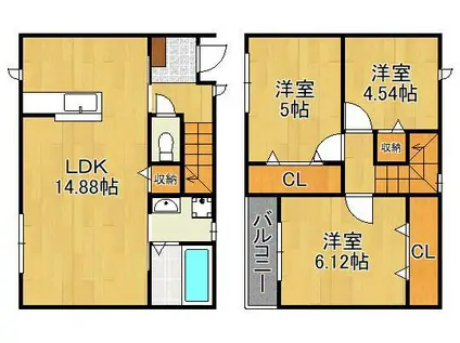 鹿児島本線 門司駅 徒歩16分 2階建 築1年(3LDK)の間取り写真