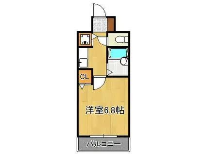 ライオンズマンション小倉駅南第3(1K/3階)の間取り写真