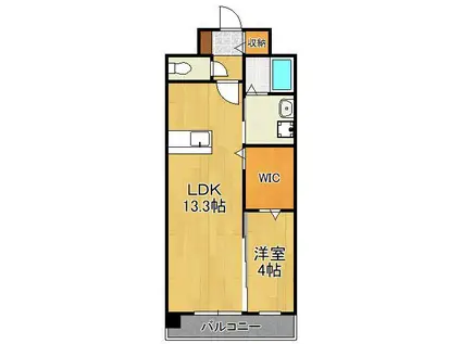 インクレイス門司(1LDK/4階)の間取り写真