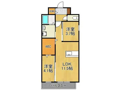 インクレイス門司(2LDK/5階)の間取り写真