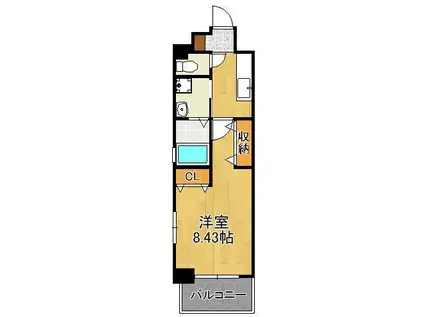 アクシオ北九州Ⅲ(1K/10階)の間取り写真