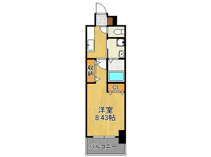 アクシオ北九州Ⅲ(1K/5階)の間取り写真