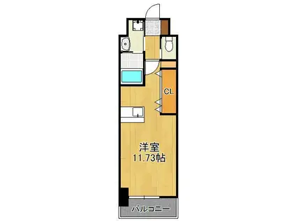 アクシオ北九州Ⅲ(ワンルーム/9階)の間取り写真