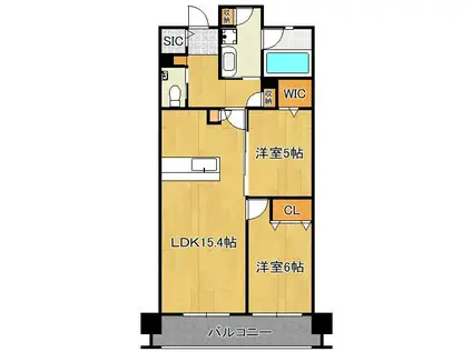 グランドパレス小倉小文字通(2LDK/18階)の間取り写真