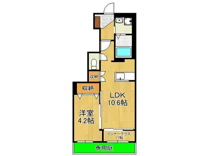 SPAZIO FUKUOKA(1LDK/1階)の間取り写真