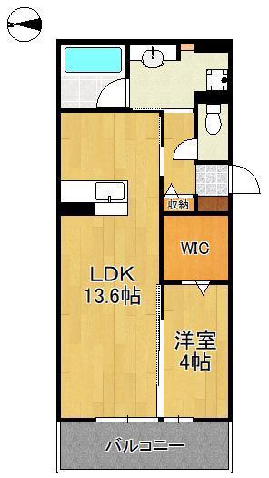 HABITAT YOSHINO(1LDK/3階)の間取り写真