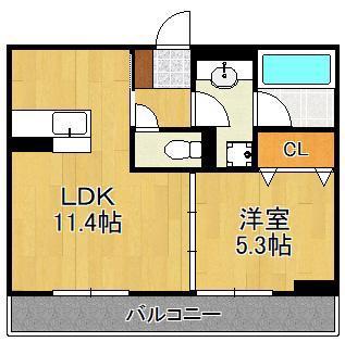 NEST PIECE 原町(1LDK/2階)の間取り写真
