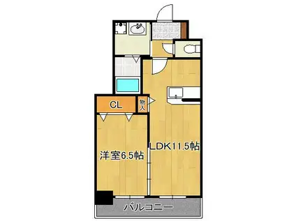 サンシャイン十番館.曽根(1LDK/10階)の間取り写真