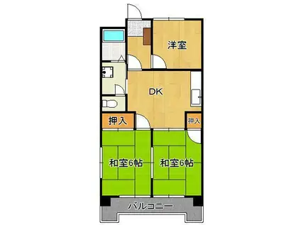 シャトレ沼本町Ⅱ(3DK/2階)の間取り写真