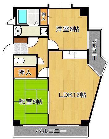 プログレス内山(2LDK/1階)の間取り写真