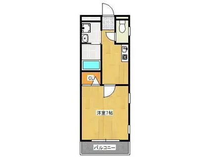 アグリード安部山(1K/6階)の間取り写真