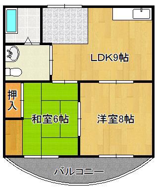 メゾンしらさぎ(2DK/1階)の間取り写真