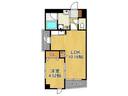 オリオンビル(1LDK/3階)の間取り写真