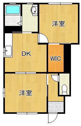 シャーメゾン朽網A(2DK/1階)の間取り写真