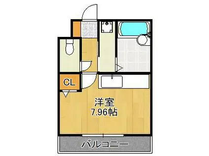 アグリード下曽根Ⅱ(ワンルーム/3階)の間取り写真