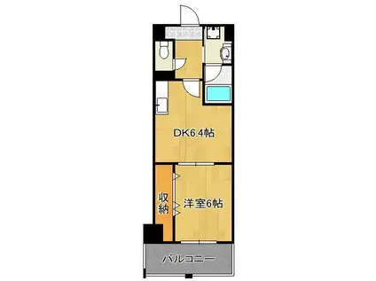 コンフォートスクエアー安部山(1DK/3階)の間取り写真