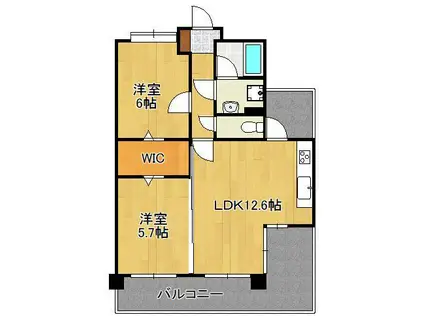 ニューガイア四季彩の丘B棟(2LDK/5階)の間取り写真