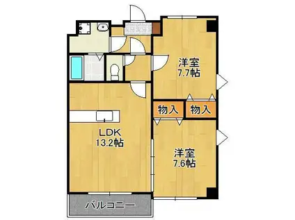 コンクルージョン・フォート(2LDK/4階)の間取り写真