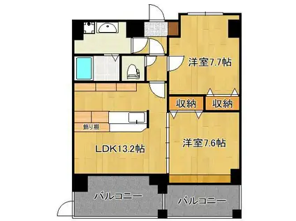 コンクルージョン・フォート(2LDK/2階)の間取り写真